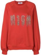 Msgm Chain Logo Sweatshirt - Red