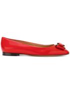 Salvatore Ferragamo Double Bow Ornament Ballerina Shoes - Red