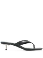 Balenciaga Metallic Heel Sandals - Black