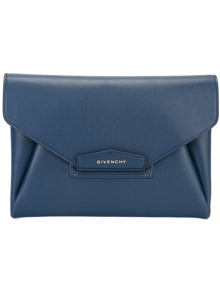 Givenchy Medium 'antigona' Envelope Clutch, Women's, Blue