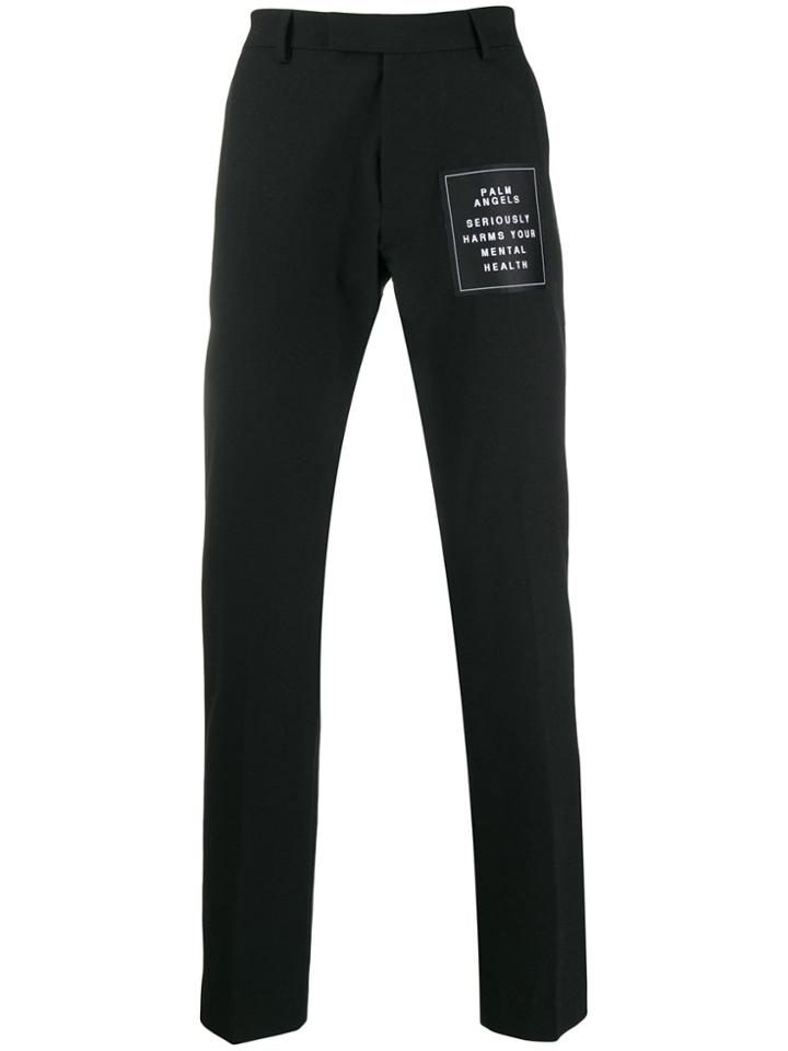 Palm Angels Logo Patch Tailored Trousers - Black