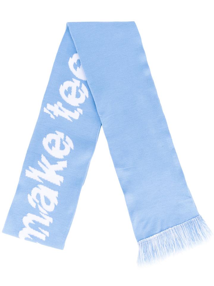 F.a.m.t. - Don't Say Motherfucker Scarf - Women - Acrylic/spandex/elastane - One Size, Blue, Acrylic/spandex/elastane