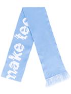 F.a.m.t. - Don't Say Motherfucker Scarf - Women - Acrylic/spandex/elastane - One Size, Blue, Acrylic/spandex/elastane