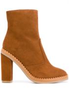 See By Chloé Scalloped Sole Ankle Boots - Brown
