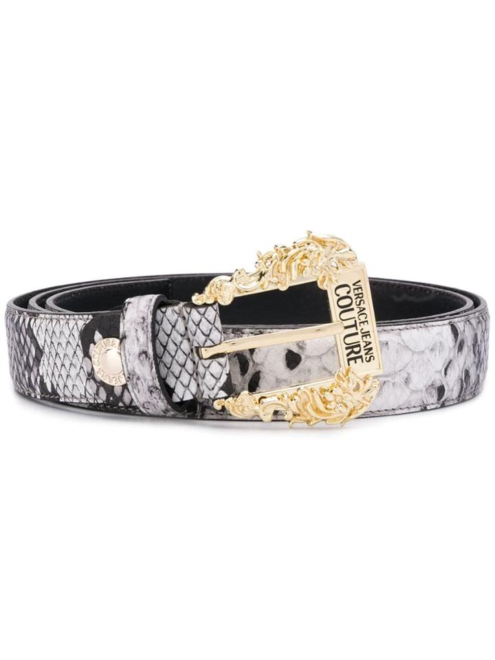 Versace Jeans Snakeskin Effect Belt - Black