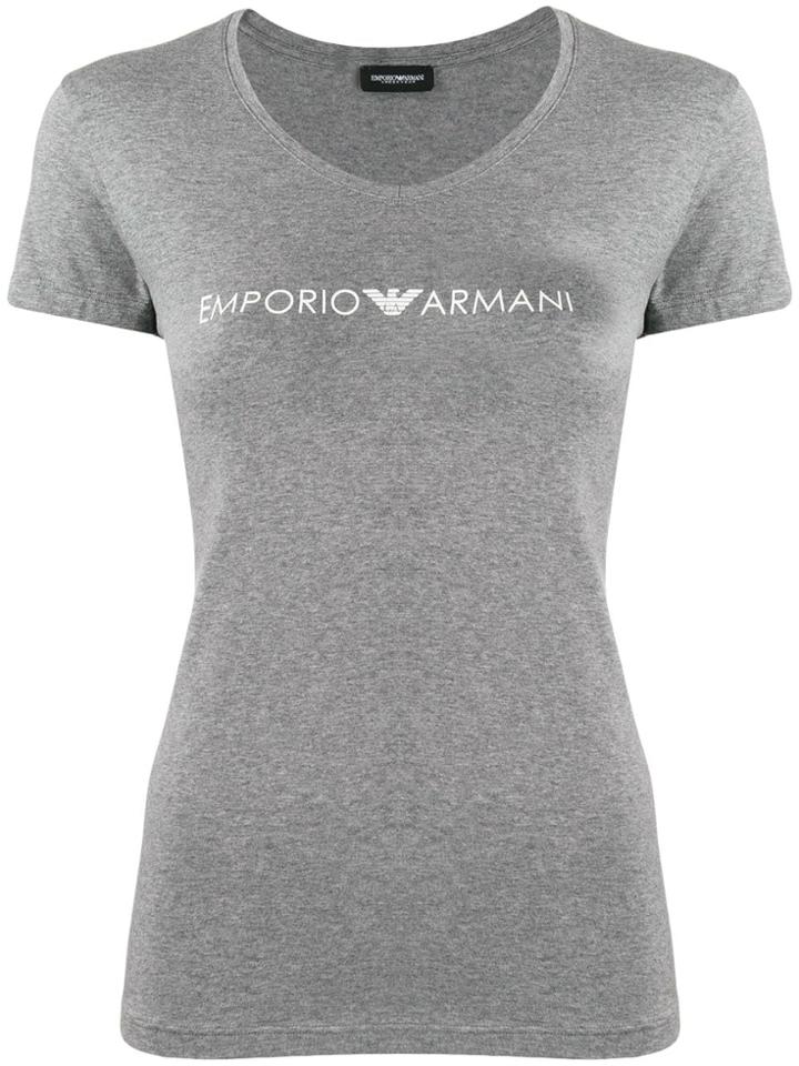 Emporio Armani Fitted Logo T-shirt - Grey