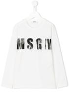 Msgm Kids - Logo Print Top - Kids - Cotton - 4 Yrs, White