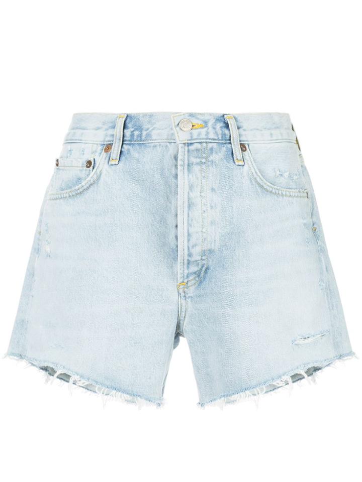 Agolde Micah Fitted Denim Shorts - Blue