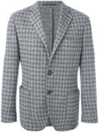 Eleventy Houndstooth Pattern Blazer, Men's, Size: 52, Grey, Silk/polyester/acetate/pbt Elite