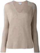 Vince Ribbed Knitted Top, Women's, Size: Medium, Nude/neutrals, Wool/cashmere