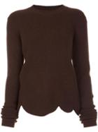 Marni Scalloped Jumper, Women's, Size: 42, Brown, Nylon/spandex/elastane/angora/virgin Wool