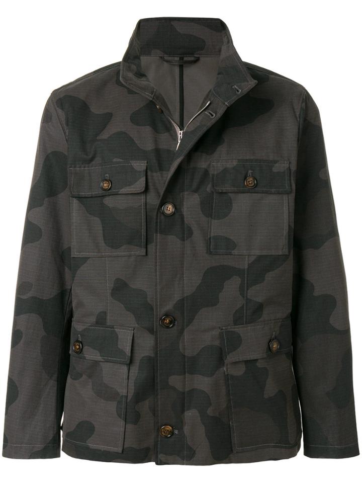 Eleventy Camouflage Print Lightweight Jacket - Grey