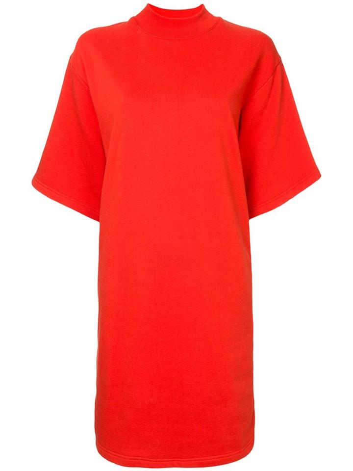 Msgm Side Zipped Dress - Red