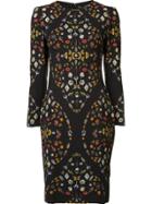 Alexander Mcqueen 'obsession' Print Dress - Black