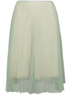 Prada Cigaline Pleated Skirt - Green