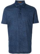 Corneliani Floral Print Polo Shirt - Blue