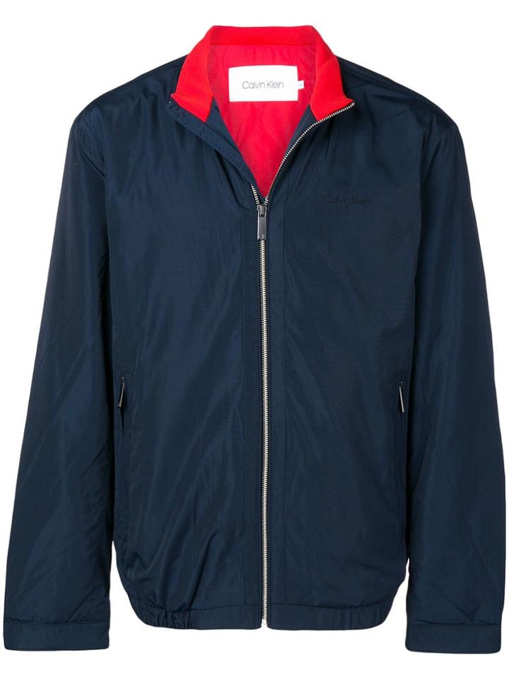 Calvin Klein Lightweight Logo Embroidered Jacket - Blue