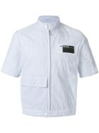 Prada Striped Zipped Shirt - White