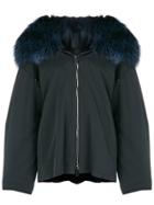 Liska Fur Hooded Coat - Blue