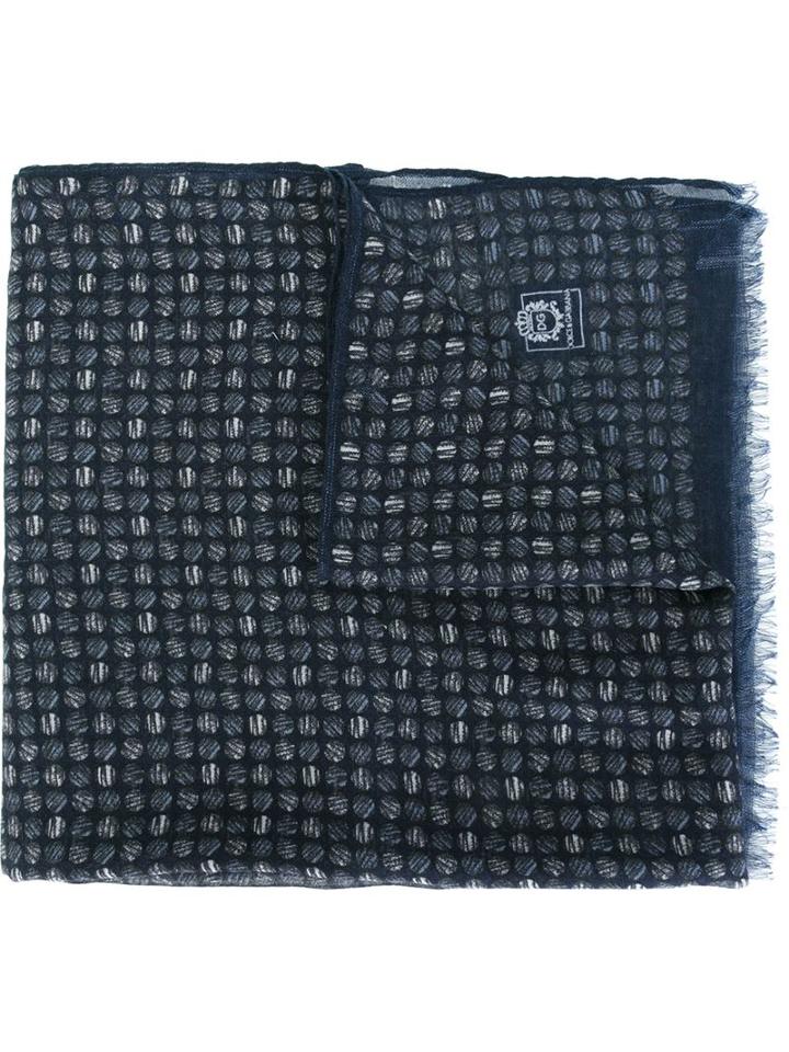 Dolce & Gabbana Dotted Print Scarf, Men's, Blue, Silk/cashmere/wool