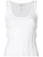 Romeo Gigli Vintage Lateral Cut Out Ribbed Top - White