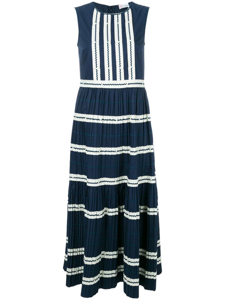 Red Valentino Sleeveless Pleated Dress - Blue