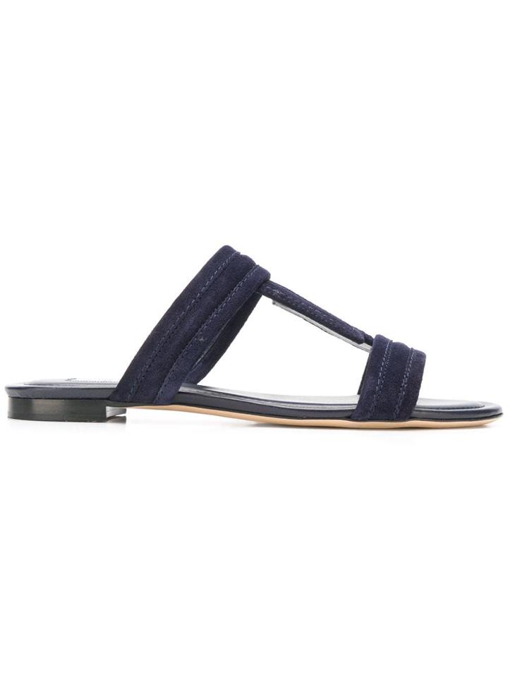 Tod's Double T Strap Sandals - Blue