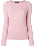 Aragona Cashmere Crew Neck Sweater - Pink & Purple