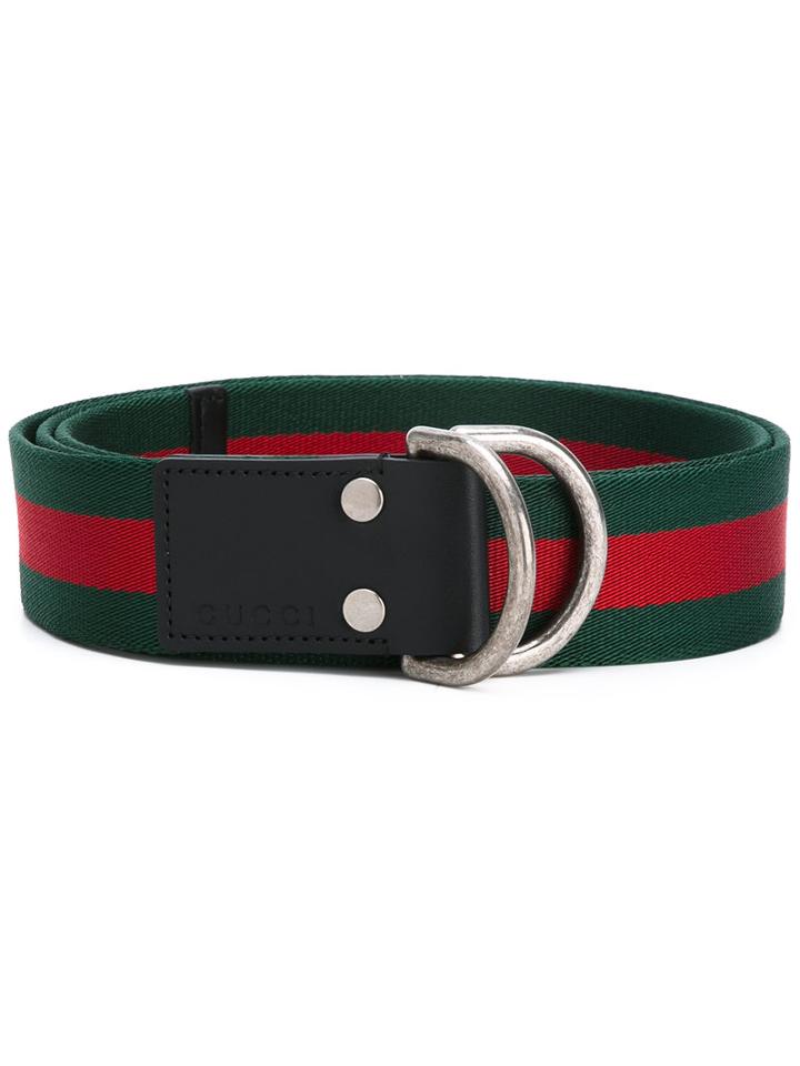Gucci - D-ring Belt - Men - Leather/canvas - 105, Green, Leather/canvas |  LookMazing