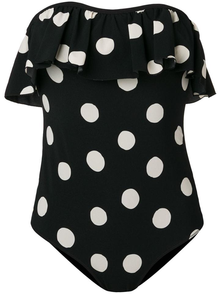 Love Stories Polka Dot Strapless Swimsuit - Black