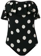 Love Stories Polka Dot Strapless Swimsuit - Black