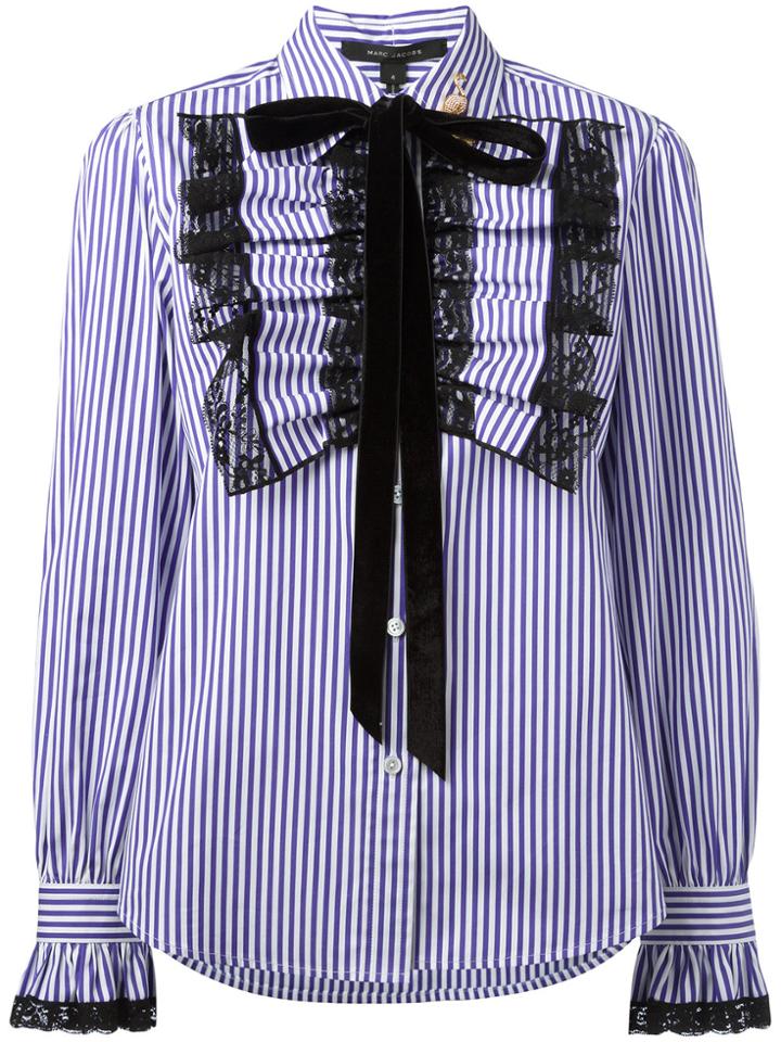 Marc Jacobs Ruffle Placket Shirt - Pink & Purple