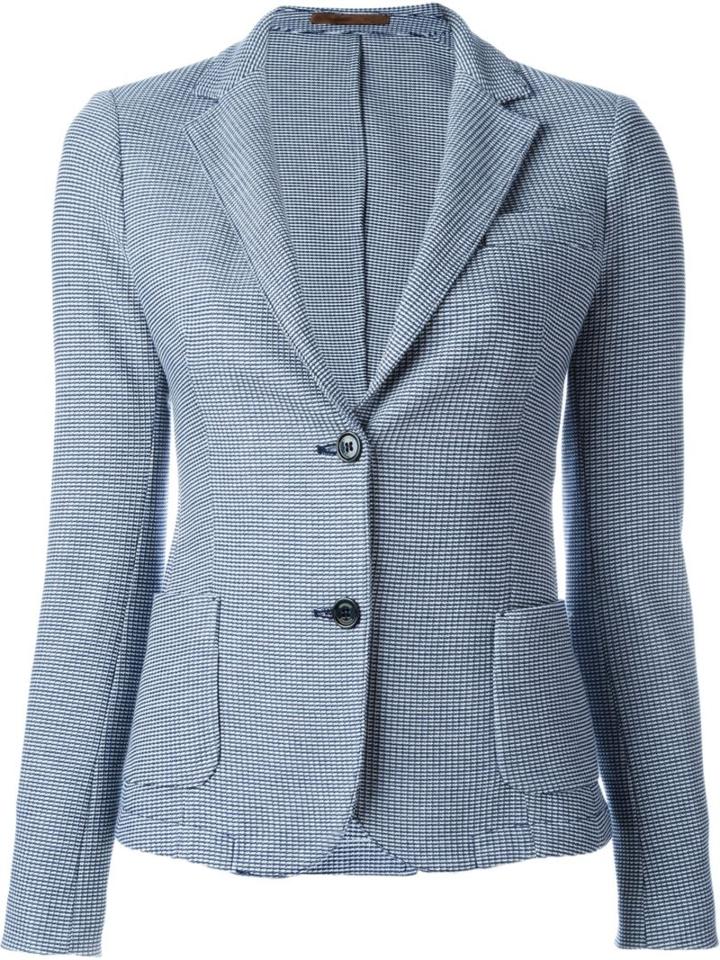 Eleventy Patch Pocket Blazer, Women's, Size: 46, Blue, Cotton