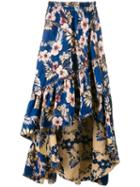 Philosophy Di Lorenzo Serafini - Floral High Low Skirt - Women - Polyester - 42, Blue, Polyester