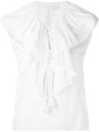 Chloé Flounce Collar Blouse, Women's, Size: 34, White, Silk