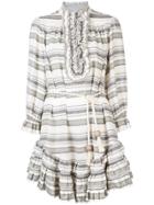 Zimmermann Juno Frilled Striped Dress - Neutrals