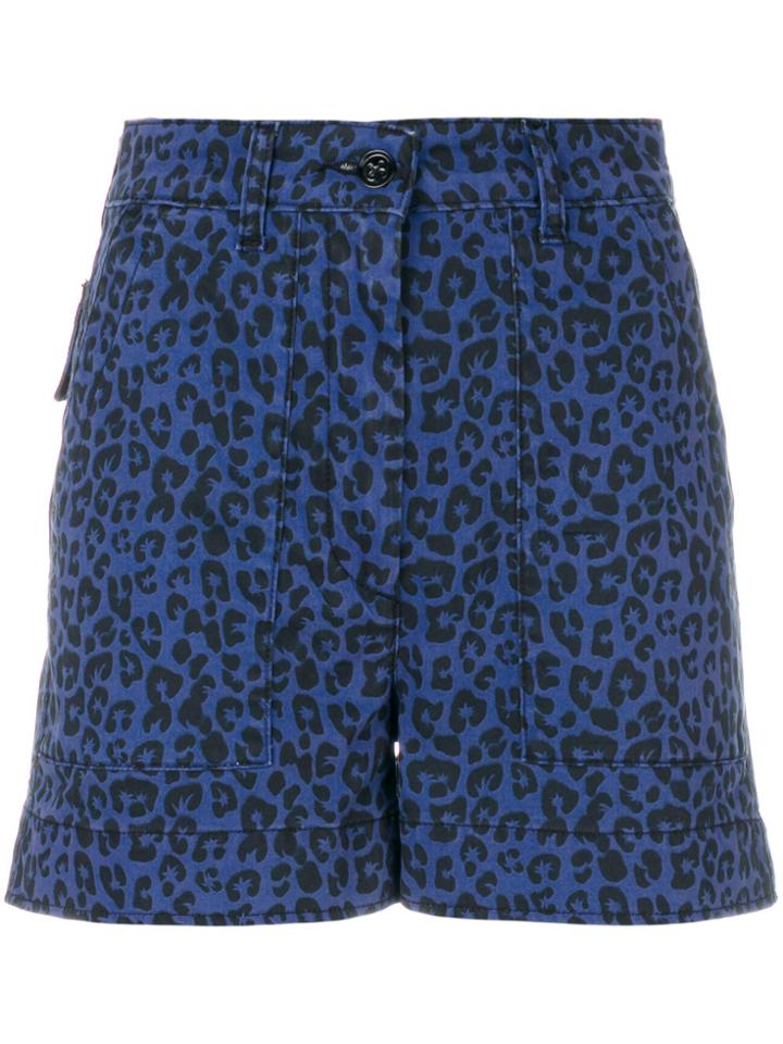 Tomas Maier Leopard Palm Shorts - Blue
