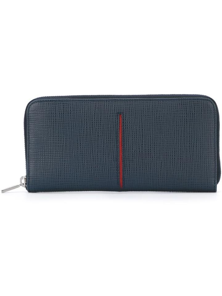 Tod's Contrast Stripe Zip Around Wallet