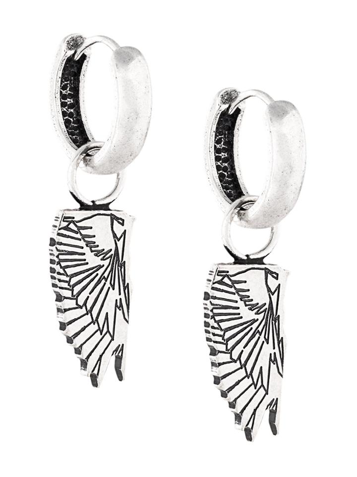 Marcelo Burlon County Of Milan Wing Hoop Earrings - Metallic