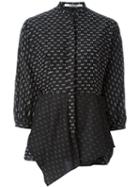 Chalayan Diagonal Drape Blouse, Women's, Size: 42, Black, Cotton/polyester