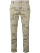 Fay - Camouflage Print Tapered Trousers - Women - Cotton - 40, Green, Cotton