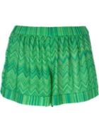 Missoni Wavy Knit Shorts, Women's, Size: 40, Green, Viscose/cupro/polyester