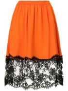 Msgm Lace Panel Skirt - Orange