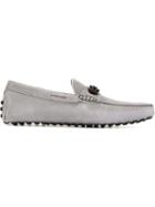 Tod S Braided Appliqué Loafers, Men's, Size: 10, Grey, Leather/suede/rubber