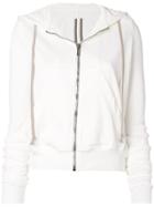 Rick Owens Drkshdw Zipped Drawstring Hoodie - White