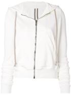 Rick Owens Drkshdw Zipped Drawstring Hoodie - White