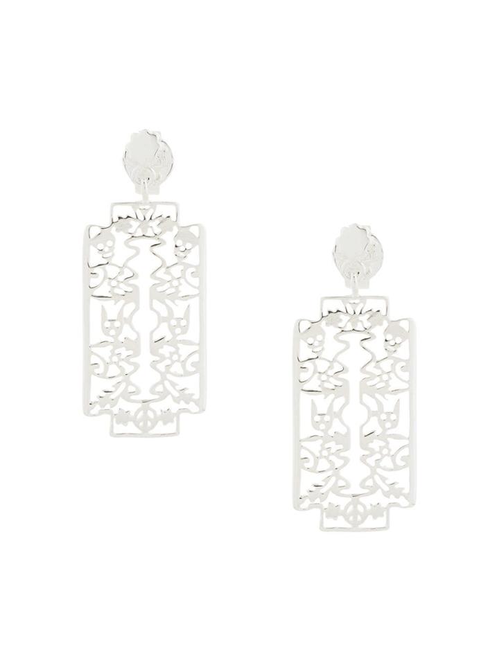 Karen Walker Razor Earrings - Silver