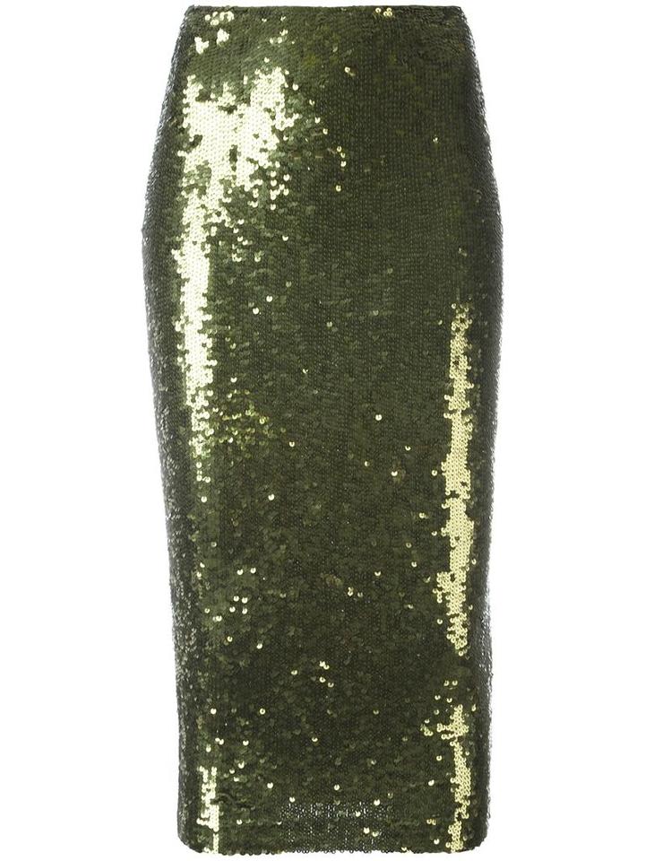 P.a.r.o.s.h. 'gausha' Skirt, Women's, Size: Medium, Green, Polyamide/spandex/elastane/pvc/sequin