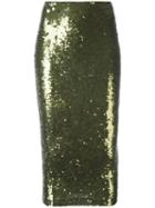 P.a.r.o.s.h. 'gausha' Skirt, Women's, Size: Medium, Green, Polyamide/spandex/elastane/pvc/sequin