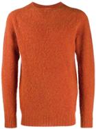 Officine Generale Knitted Slim Fit Sweater - Orange